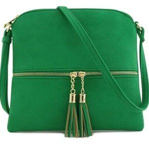 Zipper tassel crossbody bag